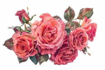 Watercolor hand painted bouquеt of flowers. Can be used as romantic background for web pages