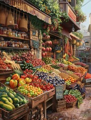 The traditional market offers a taste of Mediterranean culture and a vibrant display of healthy and colorful foods.