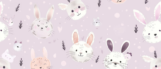 Seamless Pattern of Cute Animals Background. Perfect for making charming children’s textiles, wallpapers, wrapping papers, and stationary