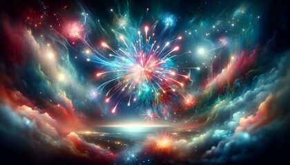 Fototapeta premium 幻想的な花火