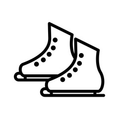 Ski shoes line icon. Winter season icon. Winter icon isolated on white background. Transparent background, minimalist symbol. Vector images