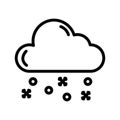 Winter cloud line icon. Winter season icon. Winter icon isolated on white background. Transparent background, minimalist symbol. Vector images