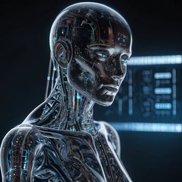 cgi 3d artificial intelligence illustration, modern technology, future fashion, background, landscape