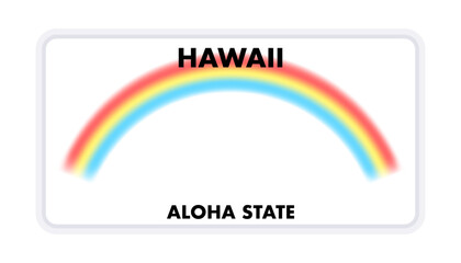 License plate of Hawaii. Car number plate. Vector stock illustration