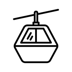 Obraz premium Cable car line icon. Winter season icon. Winter icon isolated on white background. Transparent background, minimalist symbol. Vector images