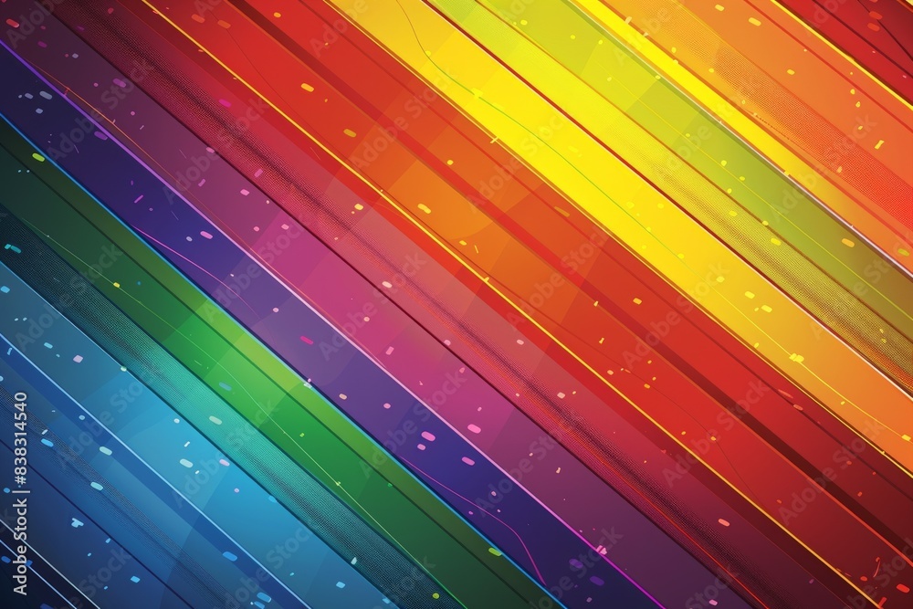 Wall mural abstract rainbow light streaks against a dark background creating a dynamic and colorful digital ill