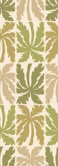 Retro groovy summer tropic palm trees seamless pattern for fabric prints. Aesthetic contemporary exotic design for prints.