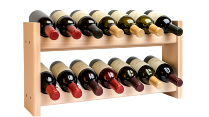 image of a kitchen wine rack, isolated on a white background.