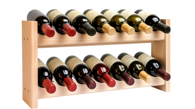 image of a kitchen wine rack, isolated on a white background.