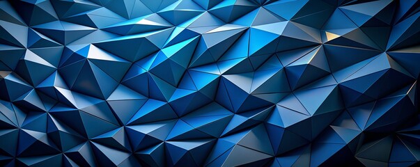 Abstract Geometric Blue Polyhedron Pattern - Modern 3D Design