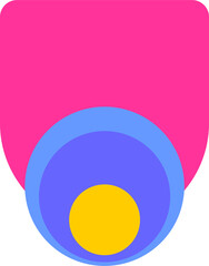 Circle Geometric Shape Pink and Blue 