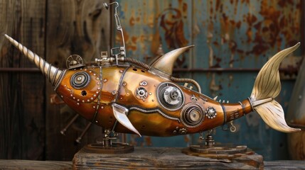 Fototapeta premium Steampunk Narwhal.