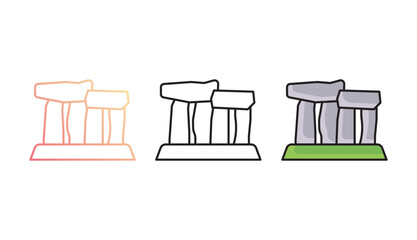 Stonehenge icon design with white background stock illustration