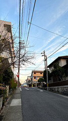 traffic in a narrow residential street - Nagoya, Japan