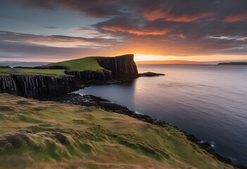 A view of the Island of Staffa in Scotland
