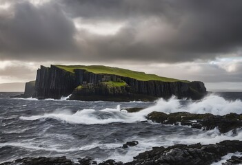 Obraz premium A view of the Island of Staffa in Scotland