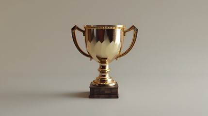 Golden Trophy Cup: Isolated on transparent background, Generative Ai