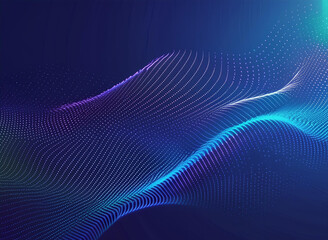 Abstract Waving Particle Technology Background Design. Abstract wave moving dots flow particles.