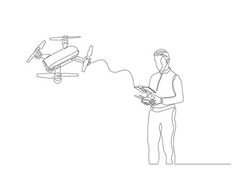 drone operator, line art, white background clip art preview