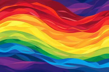 Fototapeta premium Abstract rainbow waves flowing in a dynamic and colorful digital illustration symbolizing creativity pride and diversity Perfect for LGBTQ+ themes and artistic expression