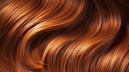 Beautiful background of shiny wavy brown hair