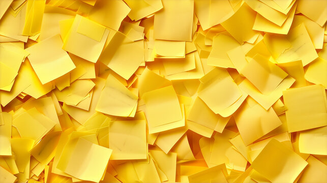 Pile of yellow sticky notes scattered randomly. Tileable / seamless. Tileable, seamless.