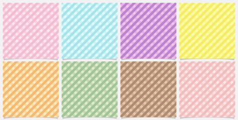 Seamless pastel soft color stripe wire background pattern textile design for graphic, texture, backdrop, printing, clothing. Collection set vector.