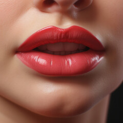 Obraz premium Hyper Realistic Lips, lipstick cosmetic design element 