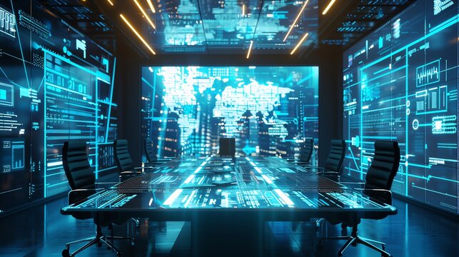 Business meeting room with hightech facilities