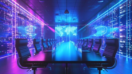 Business meeting room with AV equipment