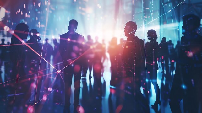 Business network event with professionals mingling