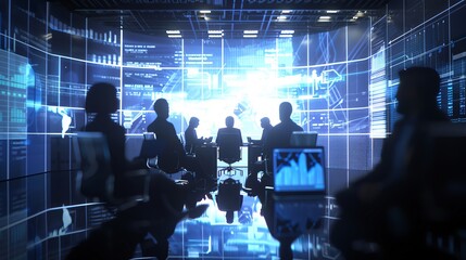 Business people in a virtual meeting