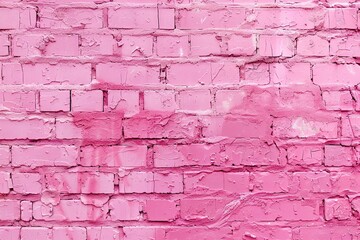 Pastel pink brick background wall texture. pink red brick with light paint background wallpaper for women concept - Generative ai
