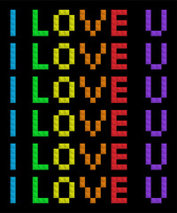 Colorful Blocks. Pixel art style. Colorful and black background.