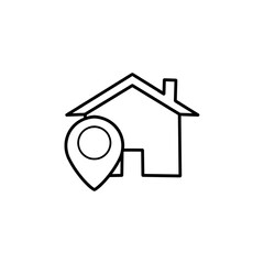 Obraz premium house icon with location pin