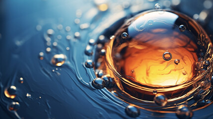 Beautiful macro shot of air bubble in the water