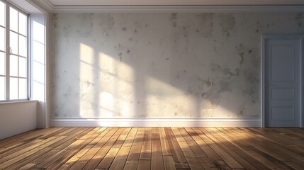 Obraz premium Empty Room With Sunlight Streaming Through Windows. Generative AI