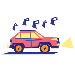 Bright cartoon car vector