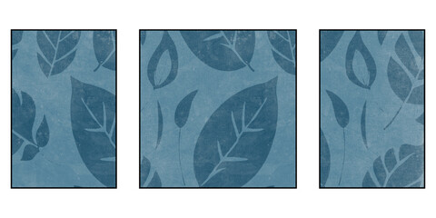 Set of 3 Printable botanical illustration. Rustic style home decor, wall decoration, picture in the frame. Grunge, vintage illustration.