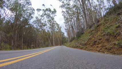 Fototapeta premium Driving through winters embrace in Montana de Oro