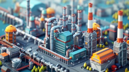 Industrial Innovation: Create a scene of industrial innovation with advanced machinery, modern factories, and efficient processes