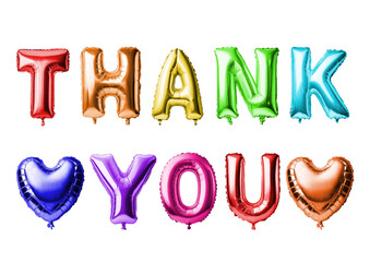 Bright rainbow balloons thank you. Pride. Be yourself. LGBTQ+.isolated with transparent background....