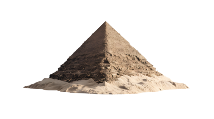 Illustration of various pyramid shapes including a pyramid of pyramids and an isolated pyramid,  on transparent background, clipping path, png.