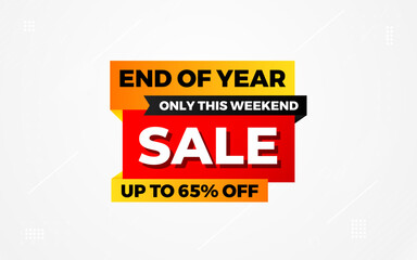 End of Year sale offer banner template. stock clearance background. end of year banner template design for web or social media, Sale special offer. abstract vector design.