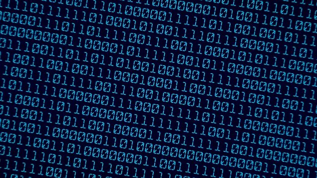 Blue Binary code Background. Digital and Secure Data Concept. Abstract Technology animation