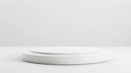 Minimalist white podium for product display in a clean, modern setting. Ideal for showcasing items or creating design presentations.