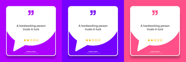 3D bubble testimonial banner, quote, infographic. Social media post template designs for quotes. Empty speech bubbles, quote bubbles and text box. Vector Illustration EPS10.