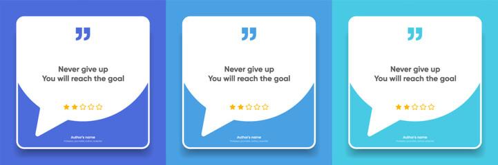 3D bubble testimonial banner, quote, infographic. Social media post template designs for quotes. Empty speech bubbles, quote bubbles and text box. Vector Illustration EPS10.