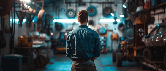 Obraz premium Auto mechanic at a repair shop in the automotive industry