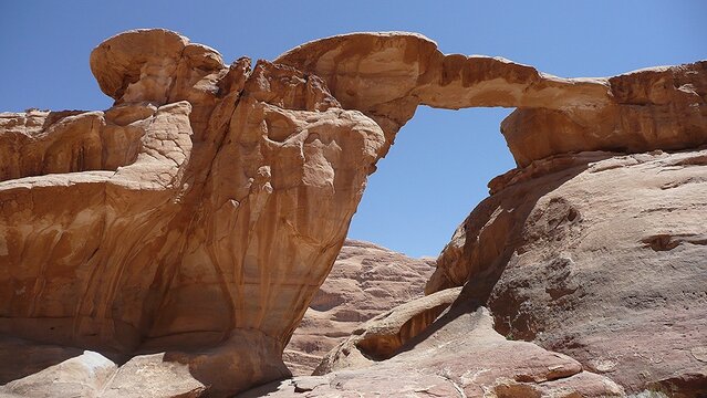 Stone Arch, Umm Fruth Rock Bridge, Wadi Rum Desert - Jordan